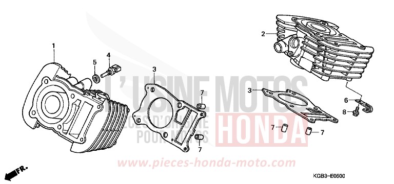 ZYLINDER von Shadow VT125C FUTURE GRAY METALLIC (NH398) von 1999